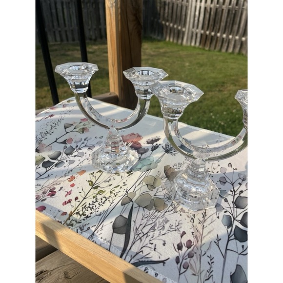 Lot Of 2 Villeroy Boch Lead Crystal Candle Holder - Picture 2 of 15